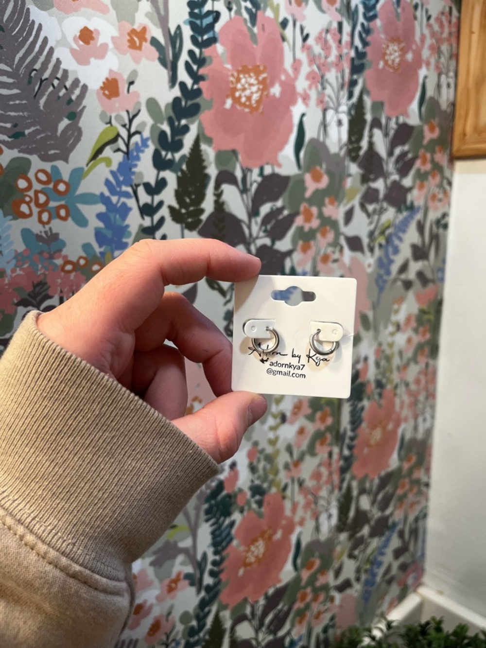 Silver Hoop Accent Earrings - Unbranded